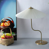 Tischlampe Retro-Stil mit Faltenschirm für Wohnzimmer und Nachttisch 7