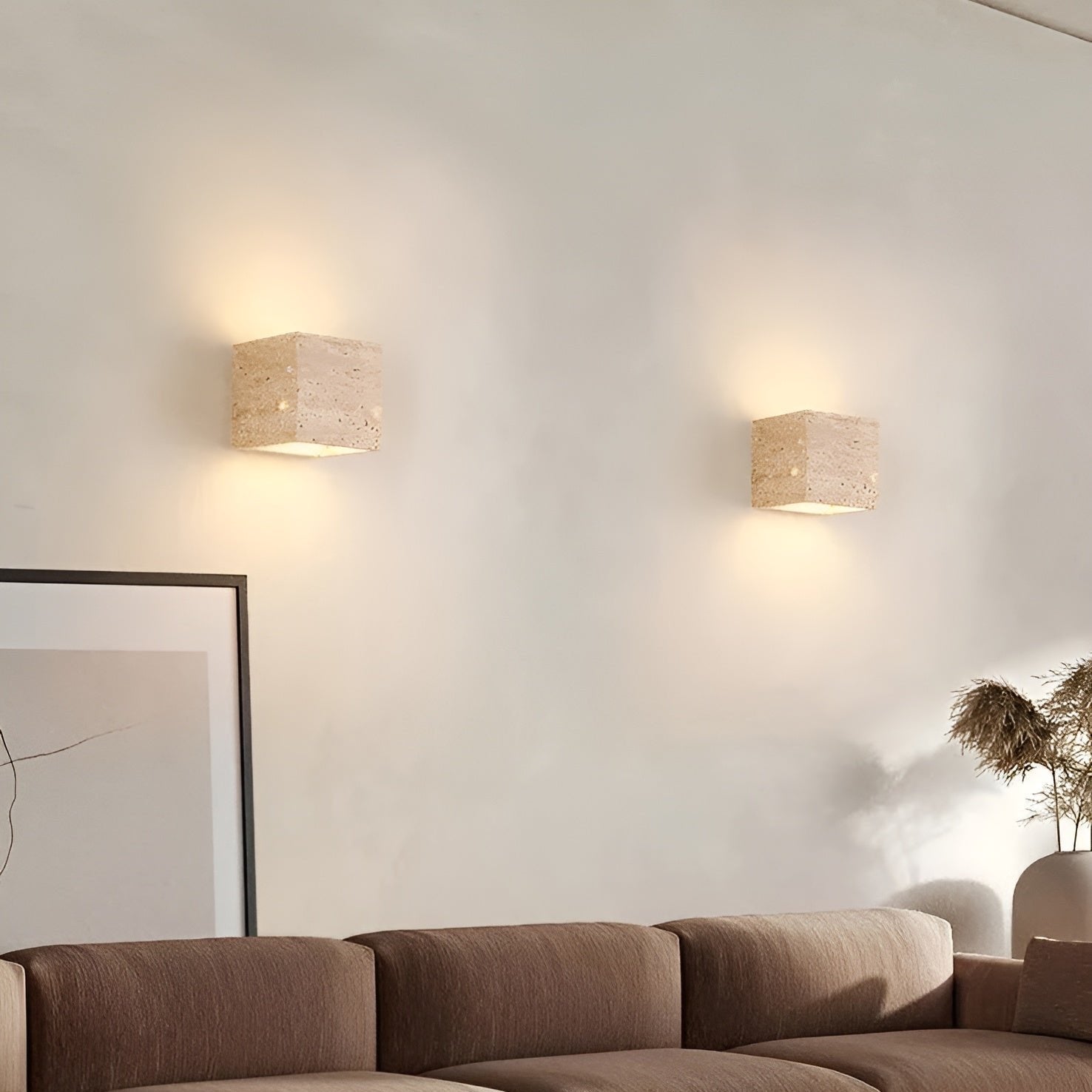 Außen-LED-Wandleuchte aus Travertinstein – IP65 Wasserdicht, Energieeffiziente Außenwandlampe für Garten und Terrasse 5