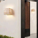Außen-LED-Wandleuchte aus Travertinstein – IP65 Wasserdicht, Energieeffiziente Außenwandlampe für Garten und Terrasse 6