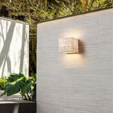 Außen-LED-Wandleuchte aus Travertinstein – IP65 Wasserdicht, Energieeffiziente Außenwandlampe für Garten und Terrasse 8