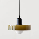Bauhaus Pendelleuchte aus farbigem Glas – Moderne Deckenlampe mit verstellbarer Aufhängung 14