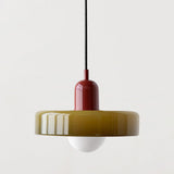 Bauhaus Pendelleuchte aus farbigem Glas – Moderne Deckenlampe mit verstellbarer Aufhängung 16