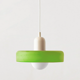 Bauhaus Pendelleuchte aus farbigem Glas – Moderne Deckenlampe mit verstellbarer Aufhängung 19