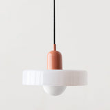 Bauhaus Pendelleuchte aus farbigem Glas – Moderne Deckenlampe mit verstellbarer Aufhängung 2