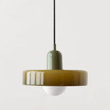 Bauhaus Pendelleuchte aus farbigem Glas – Moderne Deckenlampe mit verstellbarer Aufhängung 22