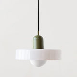 Bauhaus Pendelleuchte aus farbigem Glas – Moderne Deckenlampe mit verstellbarer Aufhängung 4