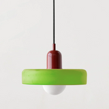 Bauhaus Pendelleuchte aus farbigem Glas – Moderne Deckenlampe mit verstellbarer Aufhängung 7