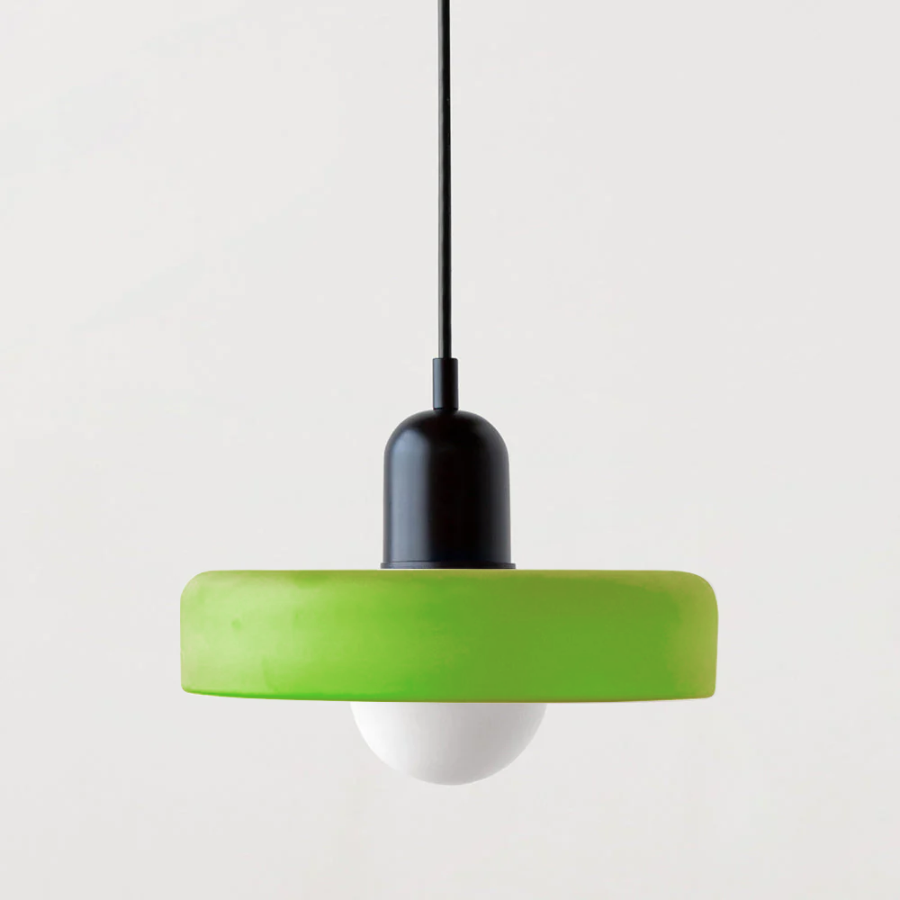 Bauhaus Pendelleuchte aus farbigem Glas – Moderne Deckenlampe mit verstellbarer Aufhängung 9