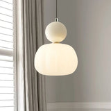Cremefarbene Pendelleuchte im Art Deco Stil für Esszimmer und Wohnräume – Elegante Hängelampe mit Metall und Glas 0
