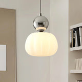 Cremefarbene Pendelleuchte im Art Deco Stil für Esszimmer und Wohnräume – Elegante Hängelampe mit Metall und Glas 13