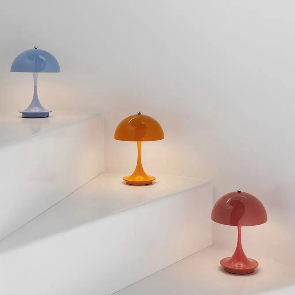 Elegante Akku Tischleuchte mit Dimmfunktion – Kabellose LED-Lampe aus Metall und Glas, 16 cm Durchmesser, 35 cm Höhe 4