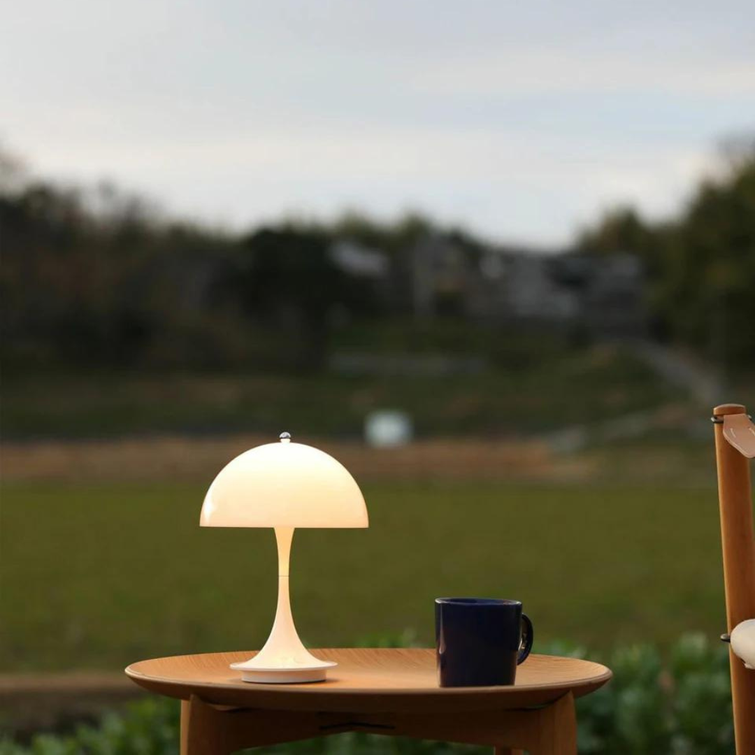 Elegante Akku Tischleuchte mit Dimmfunktion – Kabellose LED-Lampe aus Metall und Glas, 16 cm Durchmesser, 35 cm Höhe 6