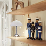 Elegante Akku Tischleuchte mit Dimmfunktion – Kabellose LED-Lampe aus Metall und Glas, 16 cm Durchmesser, 35 cm Höhe 7