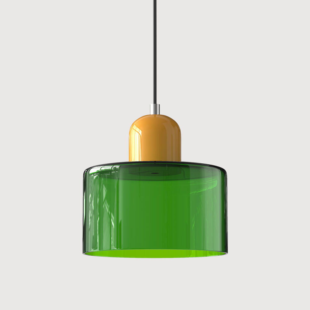 Elegante Pendelleuchte aus Glas mit E27 Fassung – Einstellbare Hängelampe für Esstisch, 17 cm hoch, 15 cm Durchmesser 26