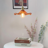 Elegante Pendelleuchte aus Glas und Messing mit Hibiskusblüten – Hängelampe für Esszimmer und stilvolle Räume 9