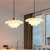 Elegante Pendelleuchte aus Milchglas für Esstisch – Verstellbare Hängelampe im Mid-Century Design, 1,5 m Kabellänge 0