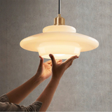 Elegante Pendelleuchte aus Milchglas für Esstisch – Verstellbare Hängelampe im Mid-Century Design, 1,5 m Kabellänge 1