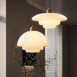 Elegante Pendelleuchte aus Milchglas für Esstisch – Verstellbare Hängelampe im Mid-Century Design, 1,5 m Kabellänge 2