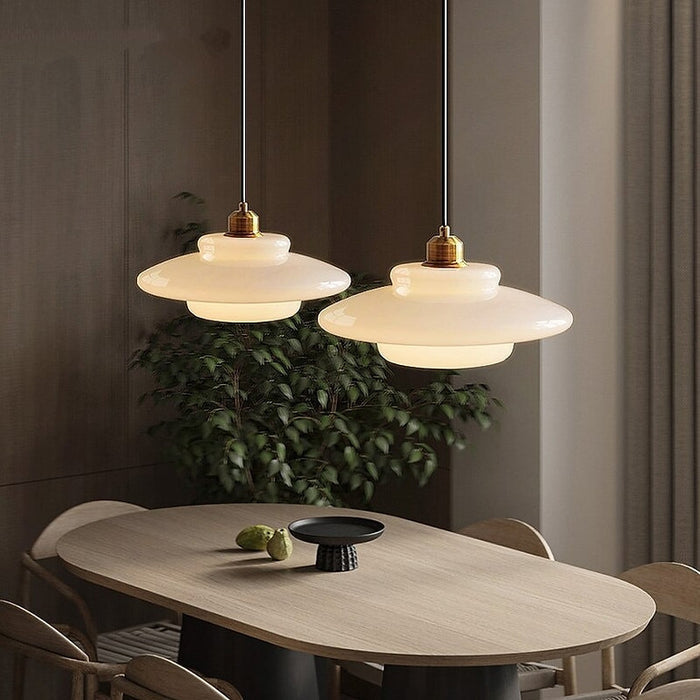 Elegante Pendelleuchte aus Milchglas für Esstisch – Verstellbare Hängelampe im Mid-Century Design, 1,5 m Kabellänge 8