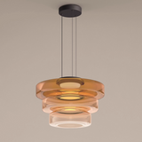 Elegante Pendelleuchte im Bauhaus-Stil aus Glas – Einstellbare Hängelampe für Esstisch in Rauchgrau, Grün oder Bernstein 0