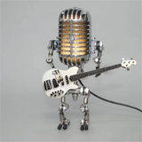 Exklusive Tischleuchte mit Dimmbarem Licht im Roboterdesign mit Gitarre – Ideal als Nachttischlampe für Wohn- und Schlafzimmer 1
