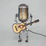 Exklusive Tischleuchte mit Dimmbarem Licht im Roboterdesign mit Gitarre – Ideal als Nachttischlampe für Wohn- und Schlafzimmer 2