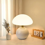 Französische Creme Tischlampe – LED Tischleuchte mit 3 Farben Einstellbar, Keramik und PVC, 20cm Durchmesser 0