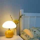 Französische Creme Tischlampe – LED Tischleuchte mit 3 Farben Einstellbar, Keramik und PVC, 20cm Durchmesser 1