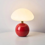 Französische Creme Tischlampe – LED Tischleuchte mit 3 Farben Einstellbar, Keramik und PVC, 20cm Durchmesser 10