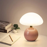 Französische Creme Tischlampe – LED Tischleuchte mit 3 Farben Einstellbar, Keramik und PVC, 20cm Durchmesser 4