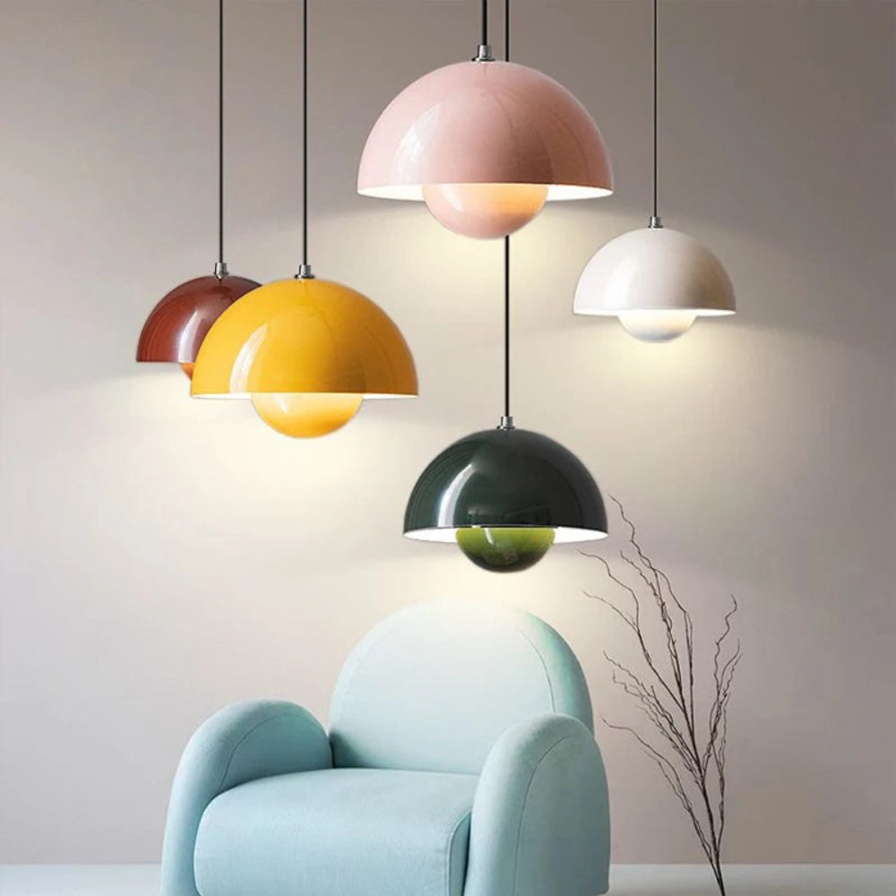 Halbkreisförmiger Moderner Kronleuchter – Skandinavisches Design in Lebendigen Farben, LED-Beleuchtung für Esszimmer und Wohnzimmer 7