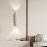 Japandi Travertine Wandleuchte Innen – LED Up-Down Beleuchtung, Minimalistisches Design aus Naturstein, Warmes Licht 3000K 1