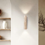 Japandi Travertine Wandleuchte Innen – LED Up-Down Beleuchtung, Minimalistisches Design aus Naturstein, Warmes Licht 3000K 2