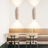 Japandi Travertine Wandleuchte Innen – LED Up-Down Beleuchtung, Minimalistisches Design aus Naturstein, Warmes Licht 3000K 3
