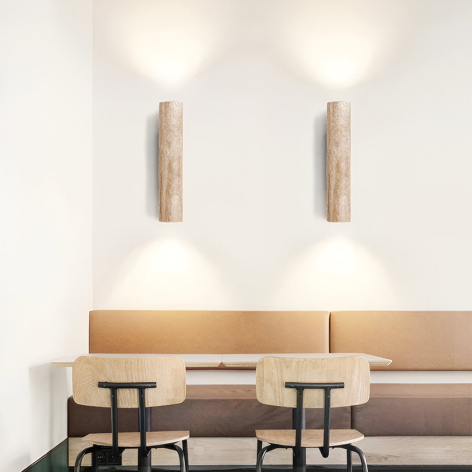 Japandi Travertine Wandleuchte Innen – LED Up-Down Beleuchtung, Minimalistisches Design aus Naturstein, Warmes Licht 3000K 8