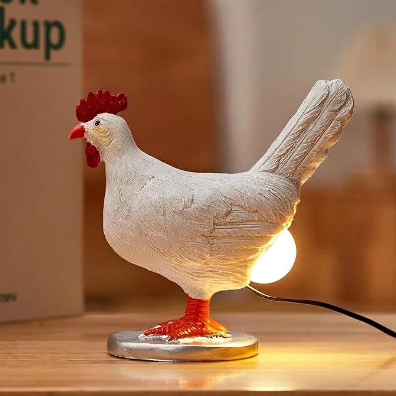 Lustige Hühner-Tischlampe – Kabellose LED-Nachtischlampe für Innenräume, Party-Dekoration, Kompakt und Energieeffizient 0