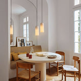 Mid-Century Pendelleuchte aus Alabaster mit Messingdetails – Elegante Hängelampe für Esszimmer und Foyer 2