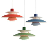 Moderne LED-Hängelampe mit Farbenfrohem Metalldesign für Esstisch und Wohnbereiche – E27 Fassung, Energieeffizient, IP20 0