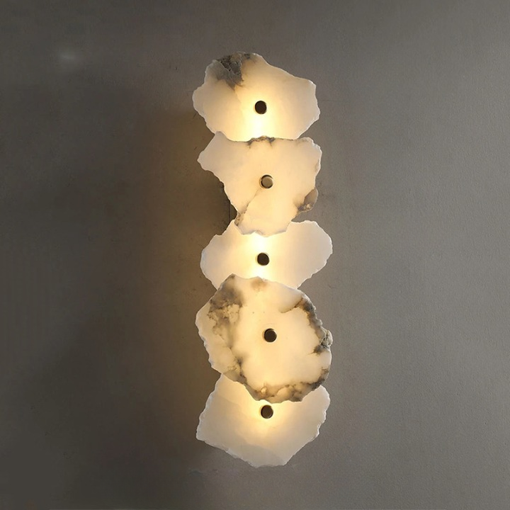 Moderne LED Wandleuchte aus Marmor für Innenräume – Anpassbare Wandleuchten mit warmem Licht für stilvolle Treppen und Flure 8
