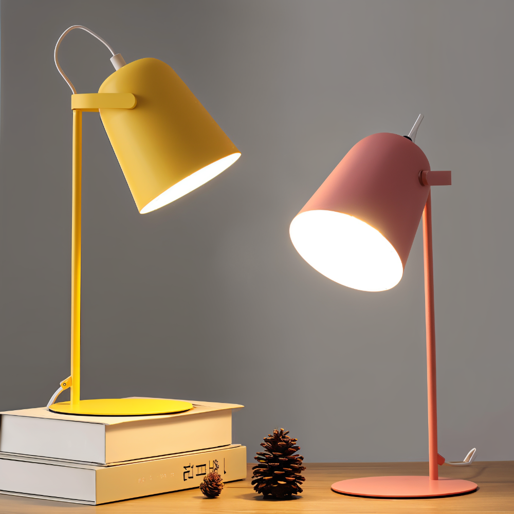 Moderne Rotierende Tischlampe mit Verstellbarem Winkel – Augenfreundliche LED Tischleuchte in Macaron-Farben für Nachttisch und Schreibtisch 3