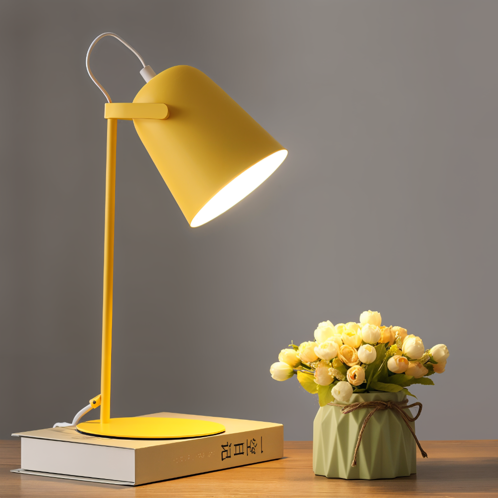 Moderne Rotierende Tischlampe mit Verstellbarem Winkel – Augenfreundliche LED Tischleuchte in Macaron-Farben für Nachttisch und Schreibtisch 6