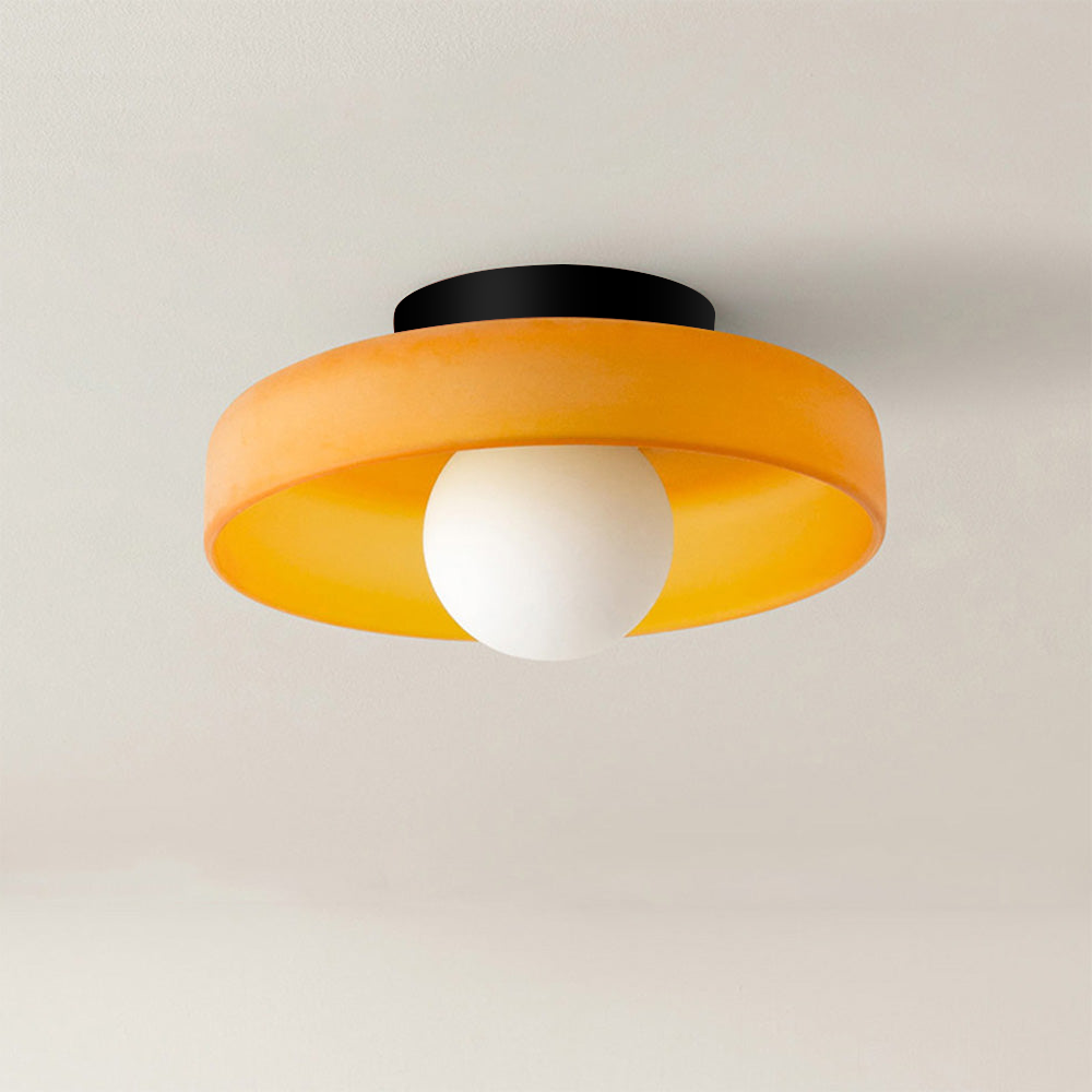Moderne Runde Deckenleuchte aus Glas für Wohnzimmer – Elegante LED Deckenlampe mit G9 Leuchtmittel, Energieeffizient und Einfache Montage 0