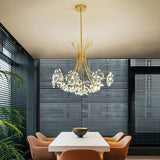 Moderner Kristall Kronleuchter mit 13-19 Lichtern – Eleganter LED-Lampen-Schirm aus Glas und Eisen für Wohnzimmer und Esszimmer 1