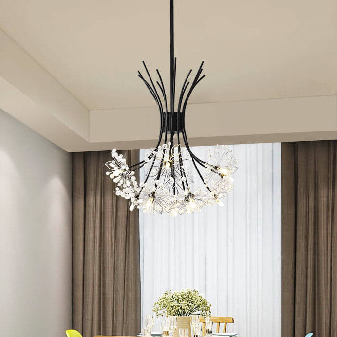 Moderner Kristall Kronleuchter mit 13-19 Lichtern – Eleganter LED-Lampen-Schirm aus Glas und Eisen für Wohnzimmer und Esszimmer 10