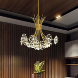Moderner Kristall Kronleuchter mit 13-19 Lichtern – Eleganter LED-Lampen-Schirm aus Glas und Eisen für Wohnzimmer und Esszimmer 2