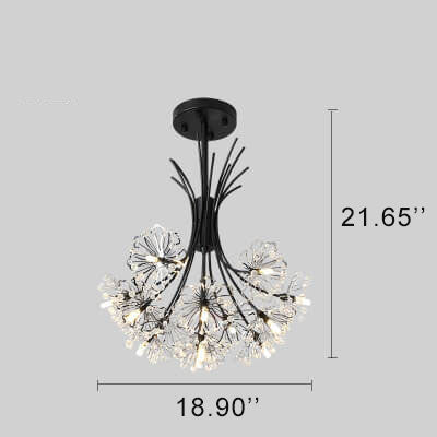 Moderner Kristall Kronleuchter mit 13-19 Lichtern – Eleganter LED-Lampen-Schirm aus Glas und Eisen für Wohnzimmer und Esszimmer 7