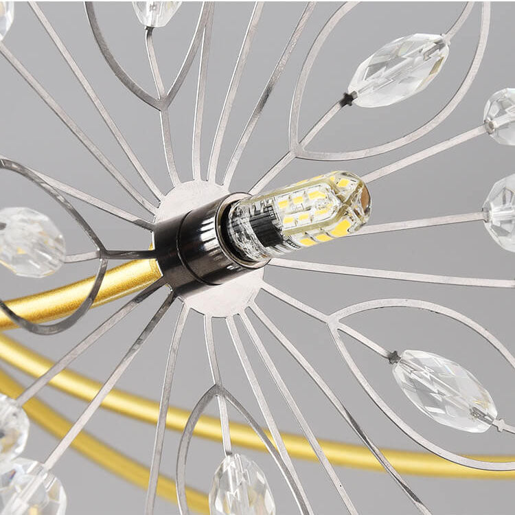 Moderner Kristall Kronleuchter mit 13-19 Lichtern – Eleganter LED-Lampen-Schirm aus Glas und Eisen für Wohnzimmer und Esszimmer 9