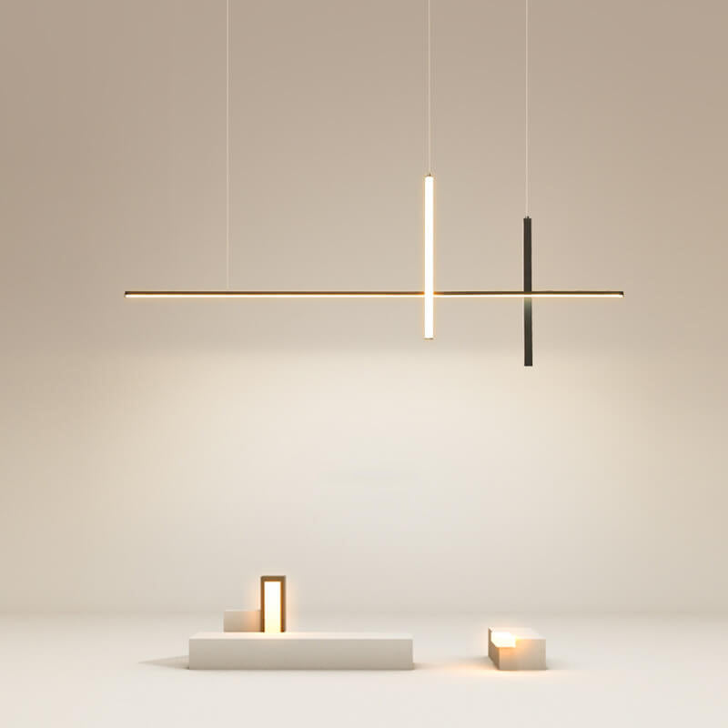 Moderner Schwarzer LED-Kronleuchter für Esszimmer und Cafés – Minimalistisches Design mit Integrierter Beleuchtung, 80-150cm 0
