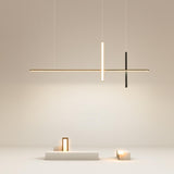 Moderner Schwarzer LED-Kronleuchter für Esszimmer und Cafés – Minimalistisches Design mit Integrierter Beleuchtung, 80-150cm 0