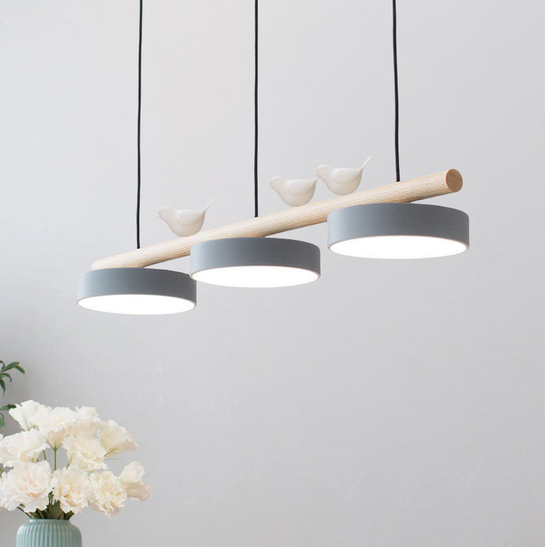 Moderner runder LED-Kronleuchter aus Holz und Harz, 36W, 3600 Lumen, einstellbare Farbtemperaturen, schwarz für Flur und Wohnzimmer 0